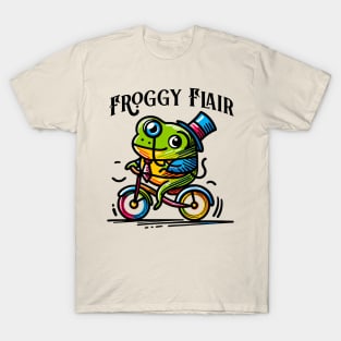 Frog on a bicycle, Froggy Flair T-Shirt